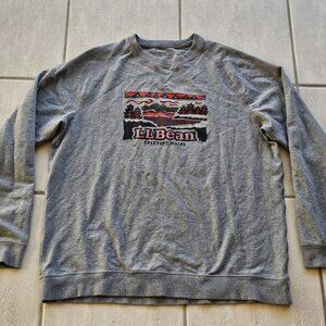 Mens L.L Bean Fleece Sweatshirt Sweater Shirt Size Tall Extra Large XLT Gray